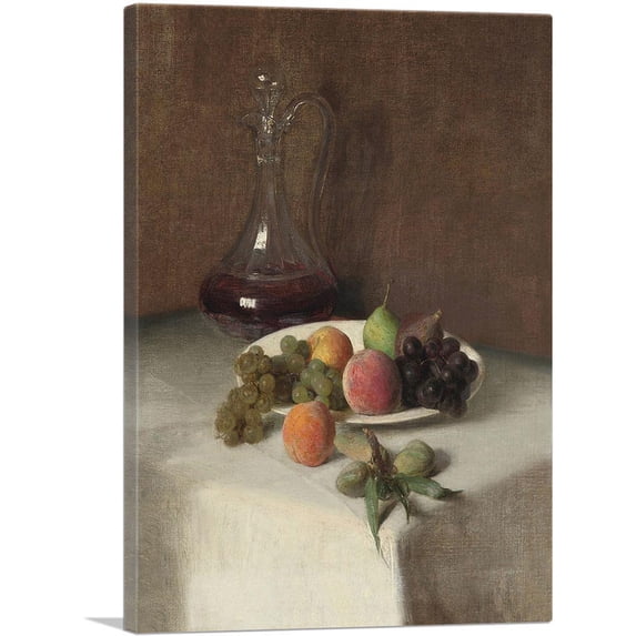 ARTCANVAS Dead Nature At Carafe 1865 Canvas Art Print by Henri Fantin-Latour - Size: 26" x 18" (0.75" Deep)