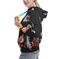 thumbnail image 2 of Daiia Butterfly with Fowers Pattern Women's Fashion Hoodies & Sweatshirts with Kangaroo Pocket Hooded Sweatshirt with Eye-catching Drawstrings-Large, 2 of 7