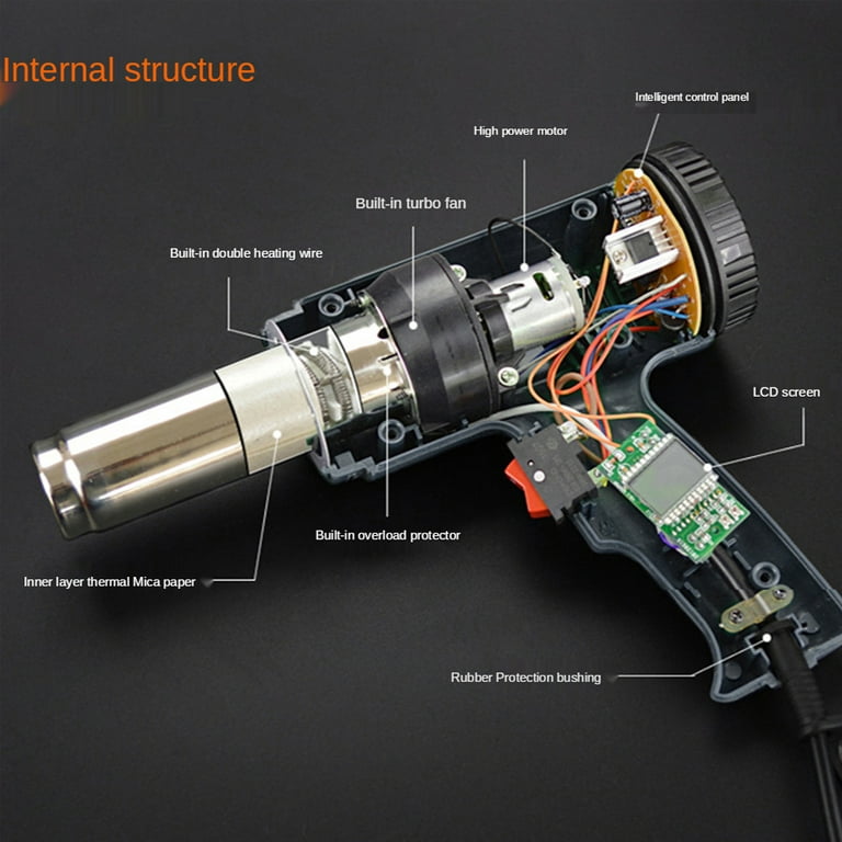 Heat Gun 2000W,Hot Air Gun for crafts,Heat Gun Kit with 4 Nozzles,Fast  Heating for Shrink Wrap 