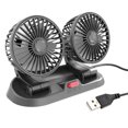thumbnail image 2 of Dual-Head 12V/24V USB Car Fan for Trucks RVs - 2-Speed Adjustable, 360° Rotatable Multi-Angle Cooling, ABS Material with Encrypted Grid, Compact 8.7" Portable Vehicle Fan for Summer Heat Dissipation, 2 of 7