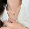 thumbnail image 3 of Horseshoe Necklace for Women Stainless Steel Horseshoe Necklace Gold U Shaped Necklace Pendant Round Snake Chain Necklace Fashion Jewelry, 3 of 5