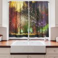 thumbnail image 2 of Ambesonne Fantasy Kitchen Curtains, Mysterious Trees Birds, 55"x45", Yellow Purple, 2 of 3