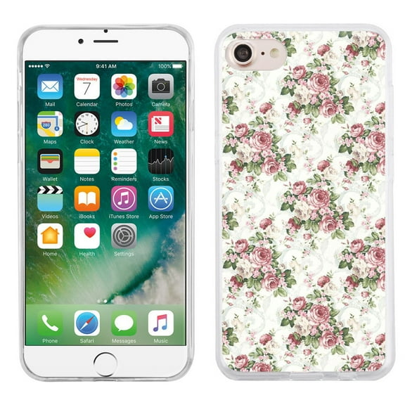 Slim-Fit case for Apple iPhone 8, OneToughShield ® TPU Gel Protector Phone Case - Floral/Rose