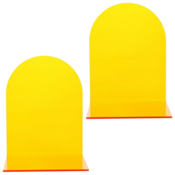 MRLESS Set of 2 Vibrant Orange Acrylic Bookends with Non-Skid Base for Home Office Desk Organization