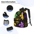 thumbnail image 5 of Daiia Mardi Gras1 School Backpack for Men Women, Unisex Large Waterproof Bookbag Schoolbag Casual Daypack for High School/College/Teens/Travel/Work Black, 5 of 8