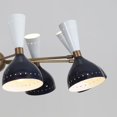 thumbnail image 4 of Stilnovo Style Double Shade 8 Arm 16 Light Mid Century Modern Sputnik Chandelier – Handcrafted Raw Brass Ceiling Light Fixture, Elegant Pendant Lighting for Dining Room, Living Room, and Kitchen, 4 of 4