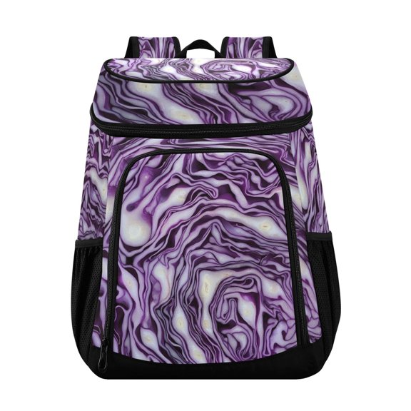 36 Can Capacity Insulated Backpack Cooler Lunch Bag for Picnics, Camping Purple Color Texture