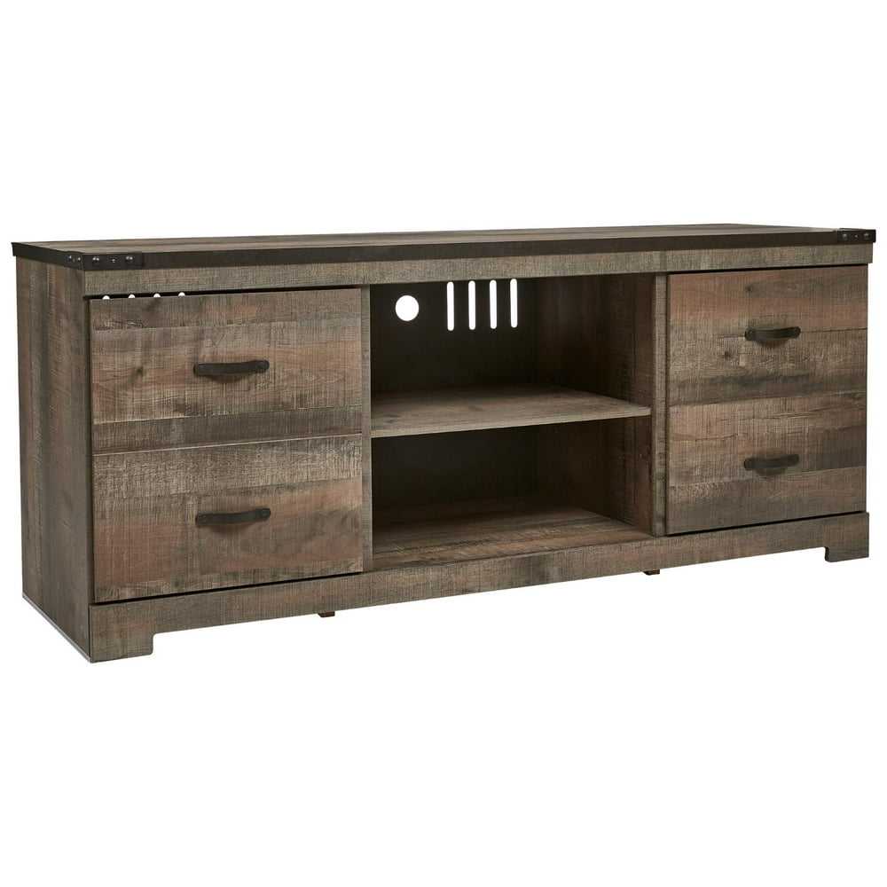 Signature Design by Ashley Trinell Rustic Brown Large TV Stand with