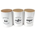 thumbnail image 1 of Juego de 3 recipientes herméticos para almacenar café, té y azúcar. Blanco, 1 of 7