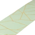 thumbnail image 3 of Efavormart 9 Ft Sage Green Gold Foil Geometric Pattern Blush Polyester Table Runner, 3 of 11