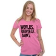 thumbnail image 3 of Worlds Okayest Aunt Niece Nephew Cute Womens Slim Fit Graphic Tee Brisco Brands S, 3 of 5