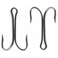 thumbnail image 4 of 100pcs Fishing Typical Double Hook High Carbon Steel Small Fly Tying Fishing Hooks Open Shank Double Frog Hook (8#), 4 of 6
