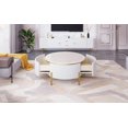 thumbnail image 4 of Table Basse en MDF avec Pattes Dorées : Ronde et Marbre, Grand Espace de Rangement à l'Intérieur, 4 of 18