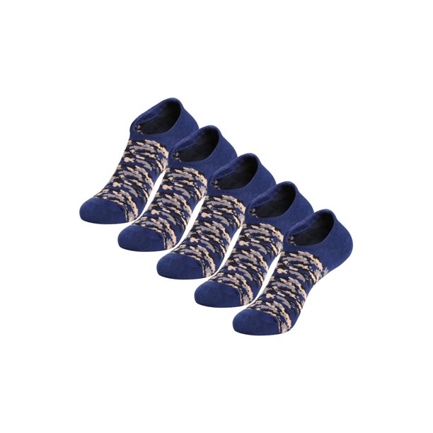 5 pares unisex de calcetines deportivos invisibles con patrón de camuflaje 10-12 Azul M Unique Bargains Calcetines
