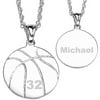 Personalized Planet Silver-Tone Basketball Necklace