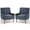 Blue, variant on AFO Modern Accent Chair, High Back Upholstered Fabric Armchair with Wood Legs, Mid-Century Wingback Chair for Living Room Bedroom, Beige