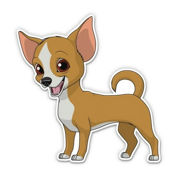 Chihuahua Cute Dog - 3" Vinyl Sticker - For Car Laptop Water Bottle Phone - Waterproof Decal