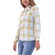 thumbnail image 4 of INSPIRAR CHIC Blusas de Trabajo para Mujeres con Cuello de Lazo de Manga Larga a Rayas XS Blanco Amarillo Verde, 4 of 6