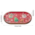 thumbnail image 3 of Byndra Christmas Printed Serving Tray, Oval Holiday Decorative Platter with Wood Rim, Festive Pattern for Coffee Table Kitchen Dining Living Room Home Decor, 3 of 6
