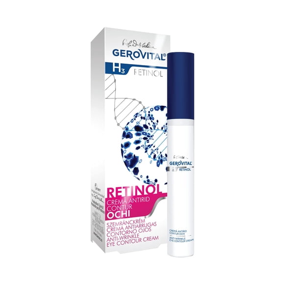 GEROVITAL RETINOL Crema Contorno de Ojos Antiarrugas con Retinol Sepilift y Vitaminas A y E Previene y Reduce las Arrugas 15 mililitros
