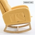 thumbnail image 4 of Noble House Byana Upholstered Accent Rocking Chair with Footrest, Rubber Wood High-Back Rocker Lounge Chair, Yellow, 4 of 11