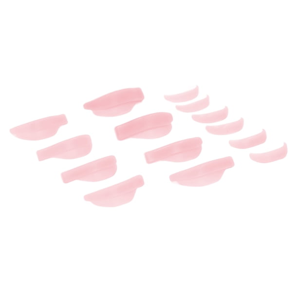 7 pares de rizadores de pestañas de silicona para permanente, almohadillas reutilizables de diferentes tamaños para salones de belleza, color rosa