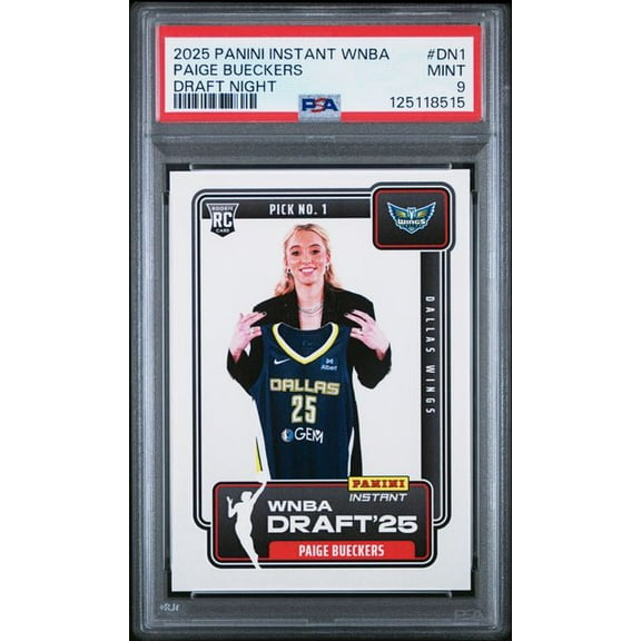 Paige Bueckers 2025 Panini Instant WNBA Draft Night Rookie Card #DN1 PSA 9 Mint