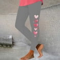 thumbnail image 2 of Feancey On Sale Sales Today Valentines Day High Waisted Leggings for Women Stretch Tummy Control Workout Tights Heart Letter Print Stretchy Sport Yoga Pants Gray S, 2 of 7