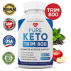 Pure Keto Trim 800 Pills Advanced BHB Boost Ketogenic Supplement Exogenous Ketones for Men Women 60 Capsules 1 Bottle