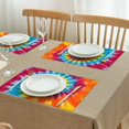 thumbnail image 3 of Colorful Rainbow Tie Dye Spiral Pattern Summer Placemats Table Placemats Set Of 4-Linen Kitchen Washable Placemats Table Mats 11.8"x17.7" Non-Slip Heat Resistant, 3 of 6