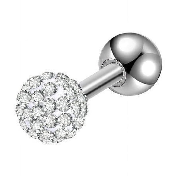 Pendiente de bola de ópalo de múltiples diamantes para niñas, clavo de reemplazo de acero de titanio para perforación de labios, anillo de labio dulce, clavo de hueso de oreja de ópalo
