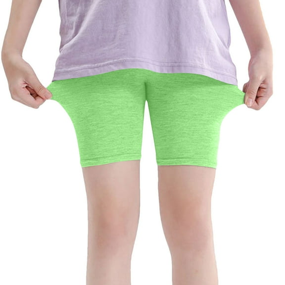 Girls Knee-Length Leggings Pants Kids Stretchy Athletic Pants Girls Pants Childrens Candy Colored Shorts Girls Pants Flat Corner Pants