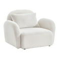 thumbnail image 6 of Accent Oversized Single Sofa,Modern Teddy Fabric Sofa with Curved Armrests and Backrest, Comfortable Lazy Sofa Chair with Pillow for Living Room, Bedroom, Office, White, 6 of 7