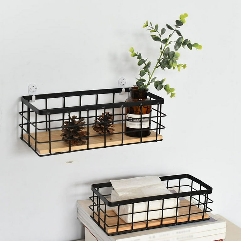 1pc Metal Cabinet Under Shelf Basket With Hook For Kitchen Storage