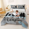 thumbnail image 3 of Catabedysis Vintage Camping Full Size Comforter Sets,Mountain Camper Print Bedding Comforter Set For Boys,Multicolor,Light Gray Reversible,3pcs,1 Comforter and 2 Pillowcases, 3 of 7