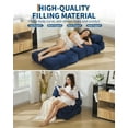 thumbnail image 3 of Garvee 3-in-1 Portable Folding Single Sofa Bed Sleeper Chair with Pillow, 34.25"x74.8"x8.66", Blue, 3 of 9