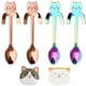 thumbnail image 1 of Cucharas de café elegantes con forma de gatito, de acero inoxidable, diseño colgante para té, leche, postres y bebidas, herramienta de cocina perfecta para mezclar y servir, paquete de 4, 1 of 7