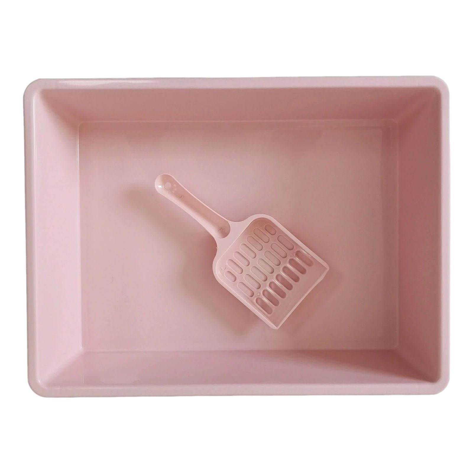 Cat Pet Litter Tray Toilet Easy to Clean Container Pan Nonsick Bedpan Pink