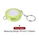 thumbnail image 3 of Métrica Cinta 1,5M/60 Pulgadas Retráctil Sastres Métrica Cinta Bolsillo Tamaño con Llave Cadena para Cuerpo, Tela, Costura y Manualidades Medidas, Verde, 3 of 5