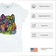 thumbnail image 4 of Tee Hunt Stare of The Wolf T-Shirt Dean Russo Colorful Neon Animal Women's T-Shirt Tee, White, 3X-Large, 4 of 5
