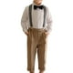 thumbnail image 3 of Ropa de caballero para niños, camisa de vestir y pantalones con tirantes, traje formal para niños para cena de fiesta de bautismo, 3 of 9