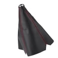 thumbnail image 2 of Cubierta de Perilla de Cambio de Marchas Universal Estilo Fibra de Carbono Cubierta de Perilla de Palanca de Cambios de Cuero PU Cubierta de Bota de Polaina de Engranaje de Punto Rojo, 2 of 14
