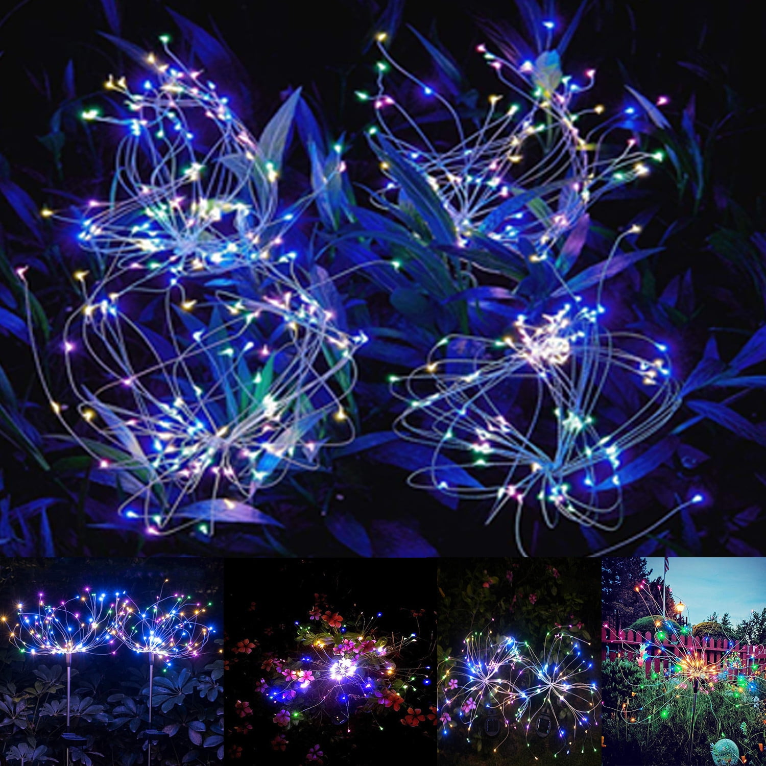 Elegant Choise 150LEDs Solar String Fairy Firework Lights Landscape