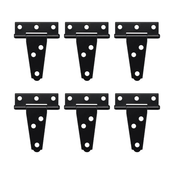 Bisagra HLMOptimo de metal negro con recubrimiento en polvo, 6 piezas, 5 cm