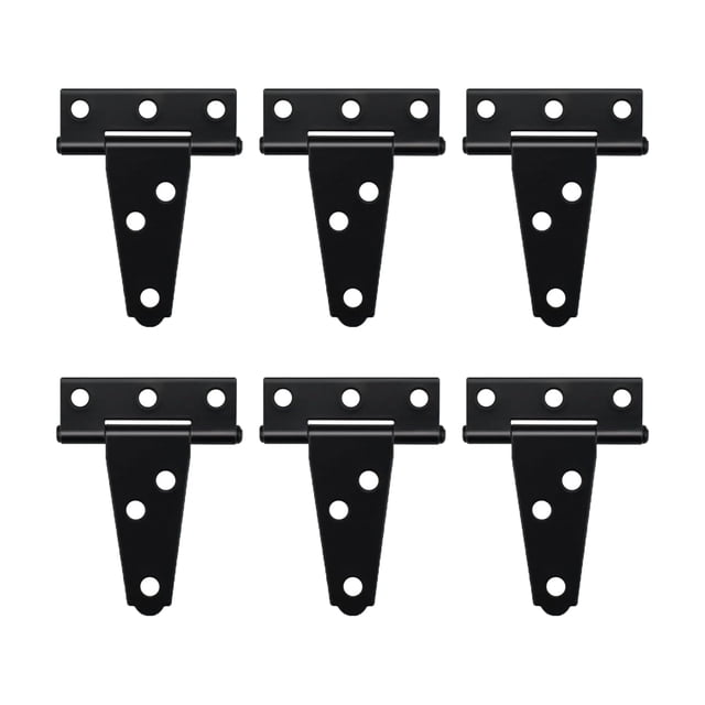 Bisagra HLMOptimo de metal negro con recubrimiento en polvo, 6 piezas, 5 cm