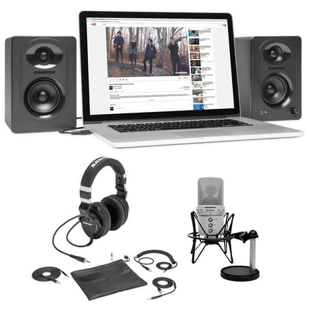Samson G-Track Studio Podcast USB Microphone+Interface+Z55 Headphones+Monitors