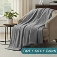 thumbnail image 4 of Vellux King Plush Texture Blanket | Ultra Soft Lightweight All-Season Throw | Grey, 4 of 6