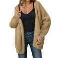 thumbnail image 3 of Gyexs Women Open Front Cardigans Trendy Fall Long Sleeve Drop Shoulder Soft Knit Slouchy Sweater Winter Outerwear 2025 (Brown, Size One Size), 3 of 7