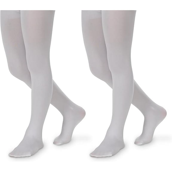Jefferies Socks Girls School Uniform Dance Ultra Soft Microfiber Tights 2 Pair Pack