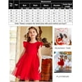 thumbnail image 6 of Oudiya Toddler Girls Tutu Red Dress Fluffy Ruffle Sleeve Dresses Summer Casual Tulle Party Sundress for Kids 5-6Y, 6 of 8